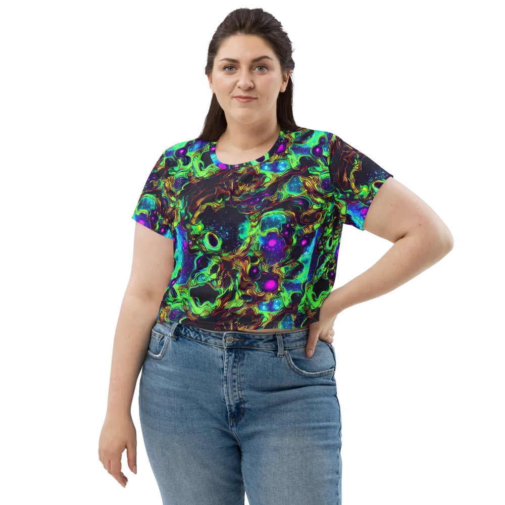 Acid Reef Reverie on Crop Tee — Front