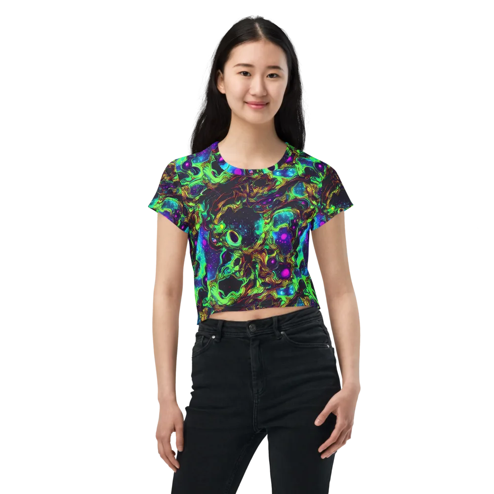Acid Reef Reverie on Crop Tee — Front