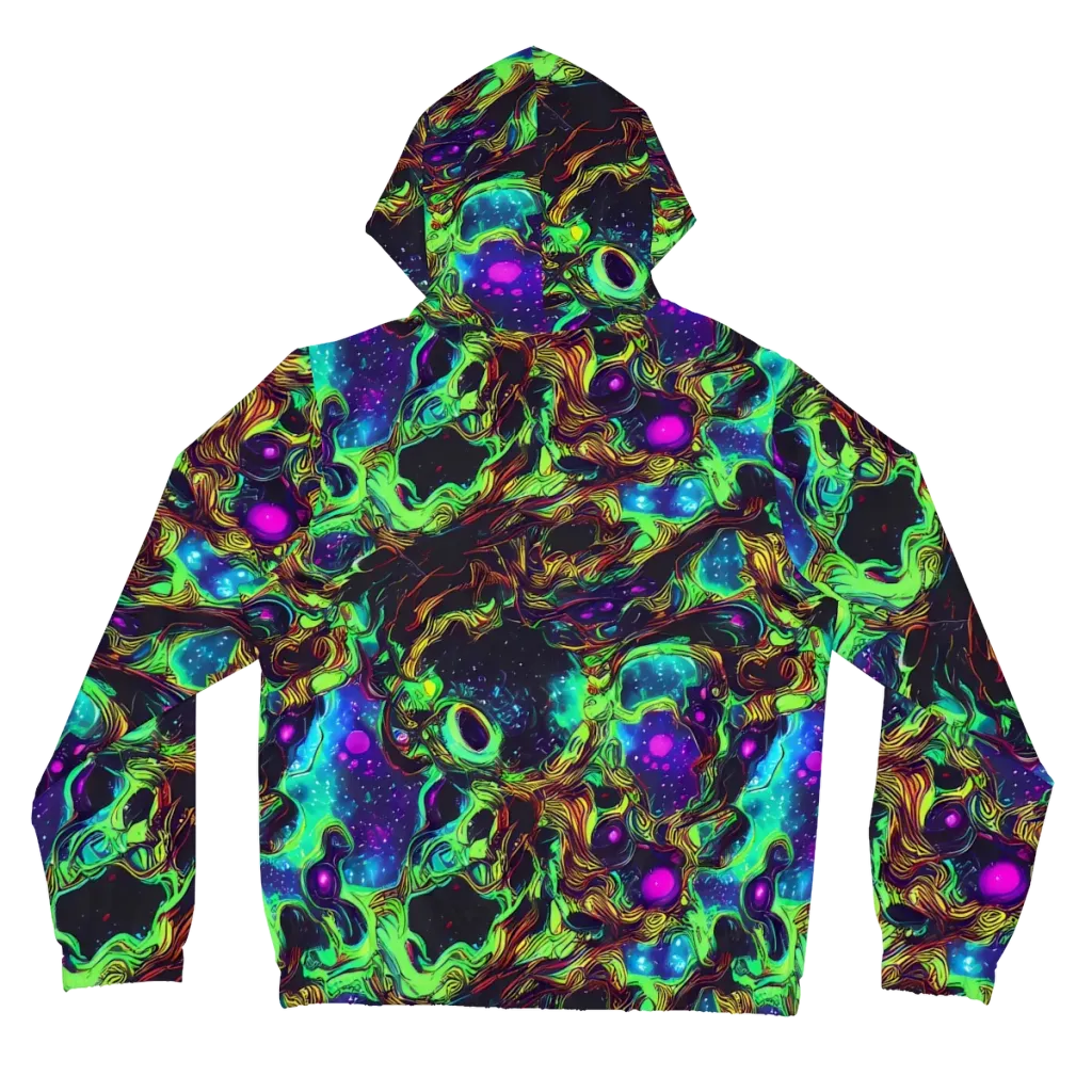 Acid Reef Reverie on Women's Full-Zip Hoodie — Back