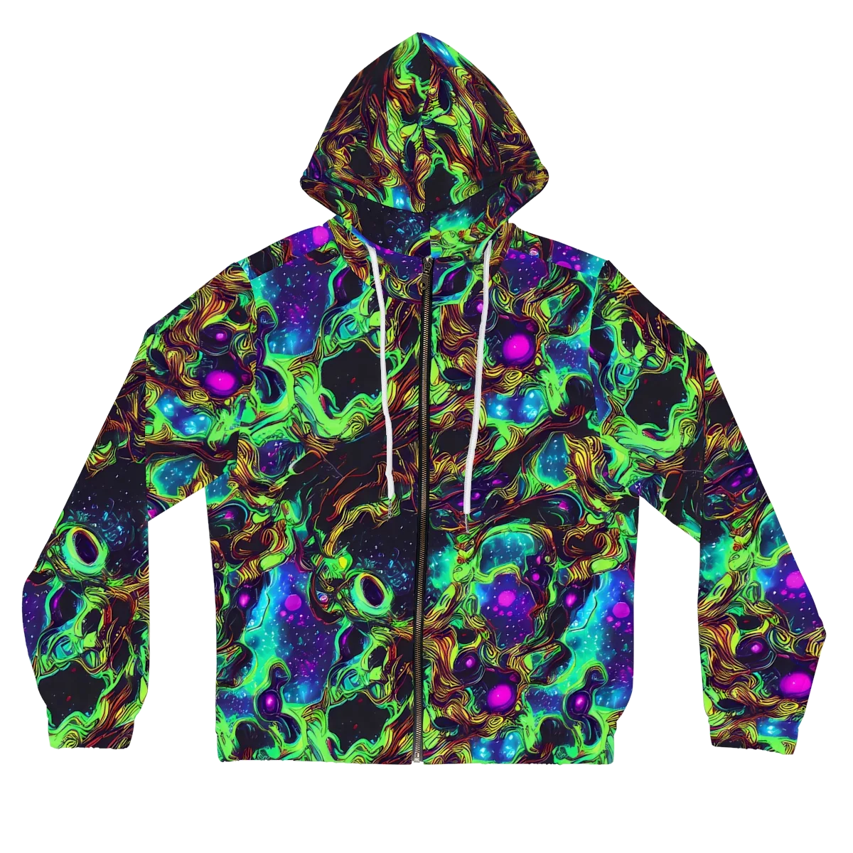 Acid Reef Reverie on Women's Full-Zip Hoodie — Front