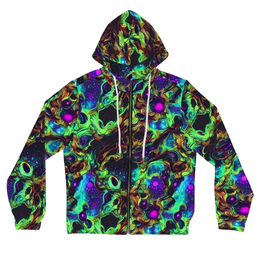 Acid Reef Reverie on a Women's Full-Zip Hoodie