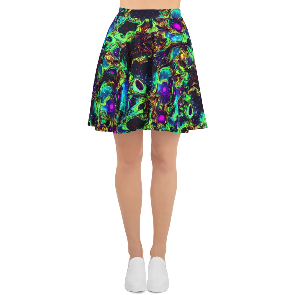 Acid Reef Reverie on Skater Skirt — Front