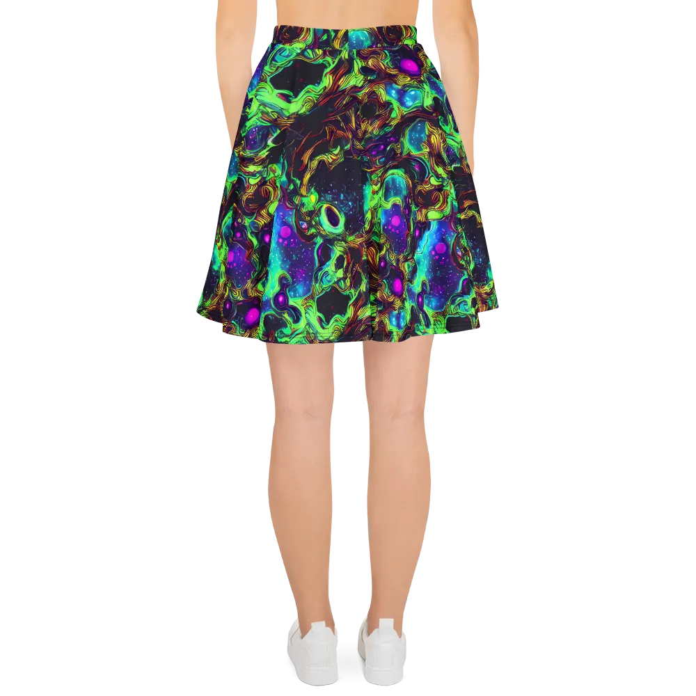 Acid Reef Reverie on Skater Skirt — Back