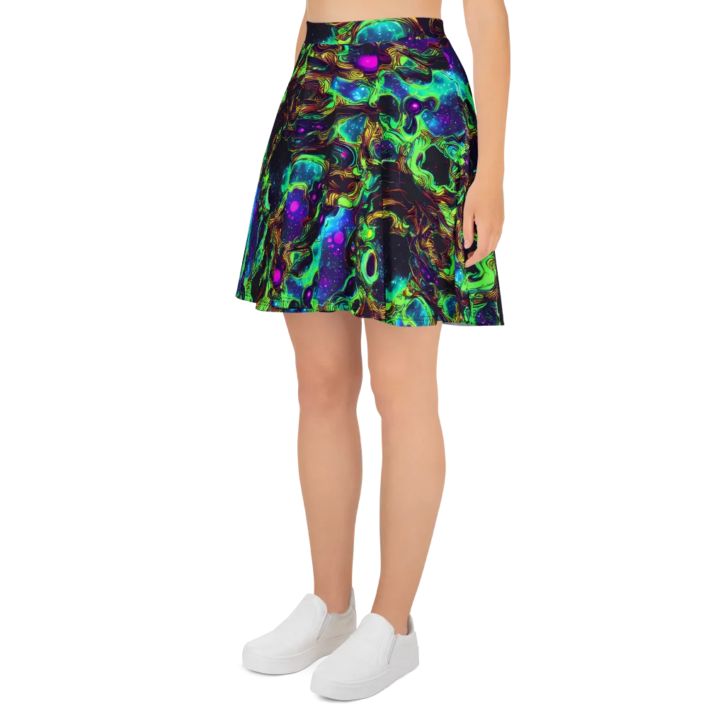 Acid Reef Reverie on Skater Skirt — Left