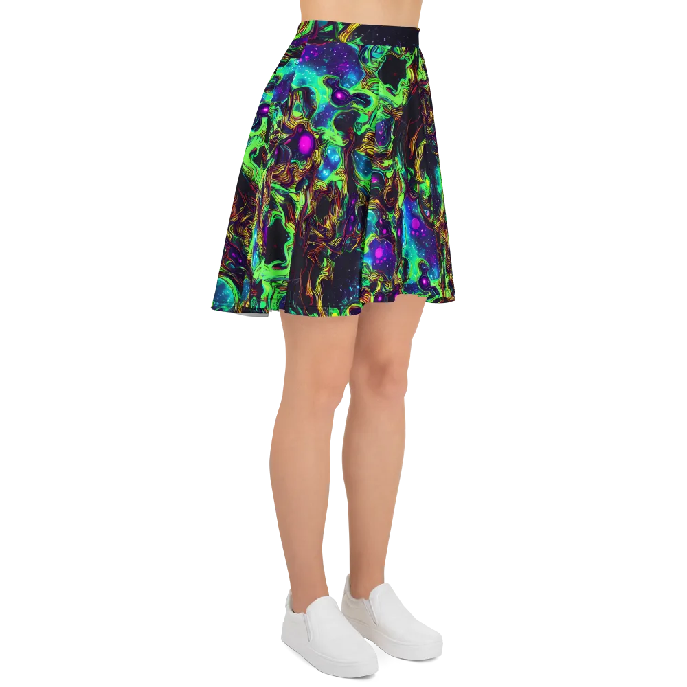 Acid Reef Reverie on Skater Skirt — Right