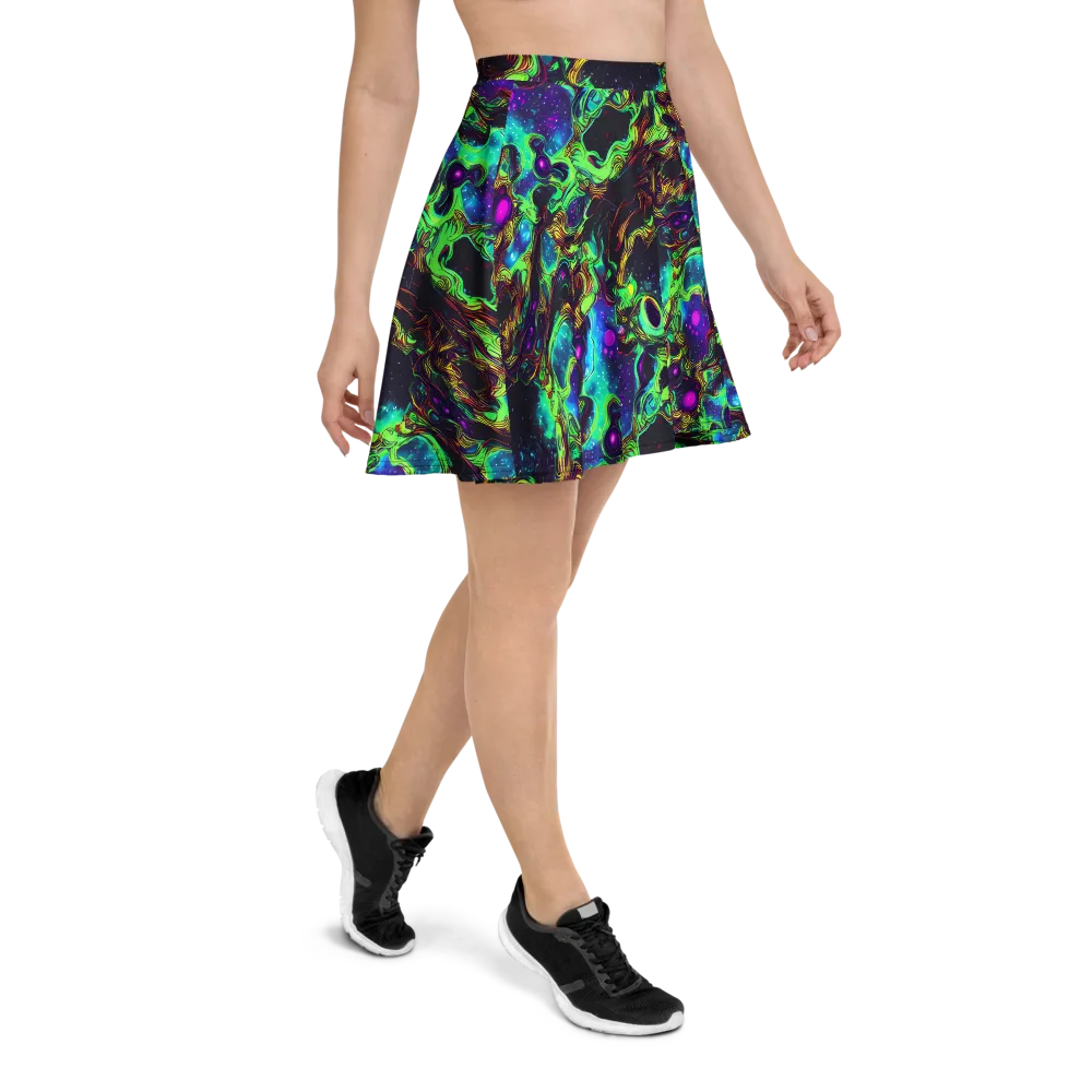Acid Reef Reverie on Skater Skirt — Right