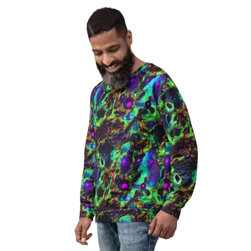 Acid Reef Reverie on a Sweatshirt