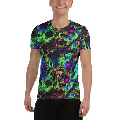 Acid Reef Reverie on a Men's Athletic T-Shirt