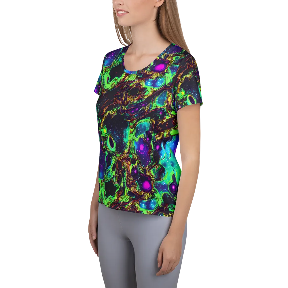 Acid Reef Reverie on Women's Athletic T-Shirt — Left