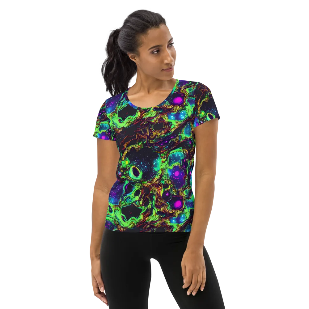 Acid Reef Reverie on Women's Athletic T-Shirt — Front