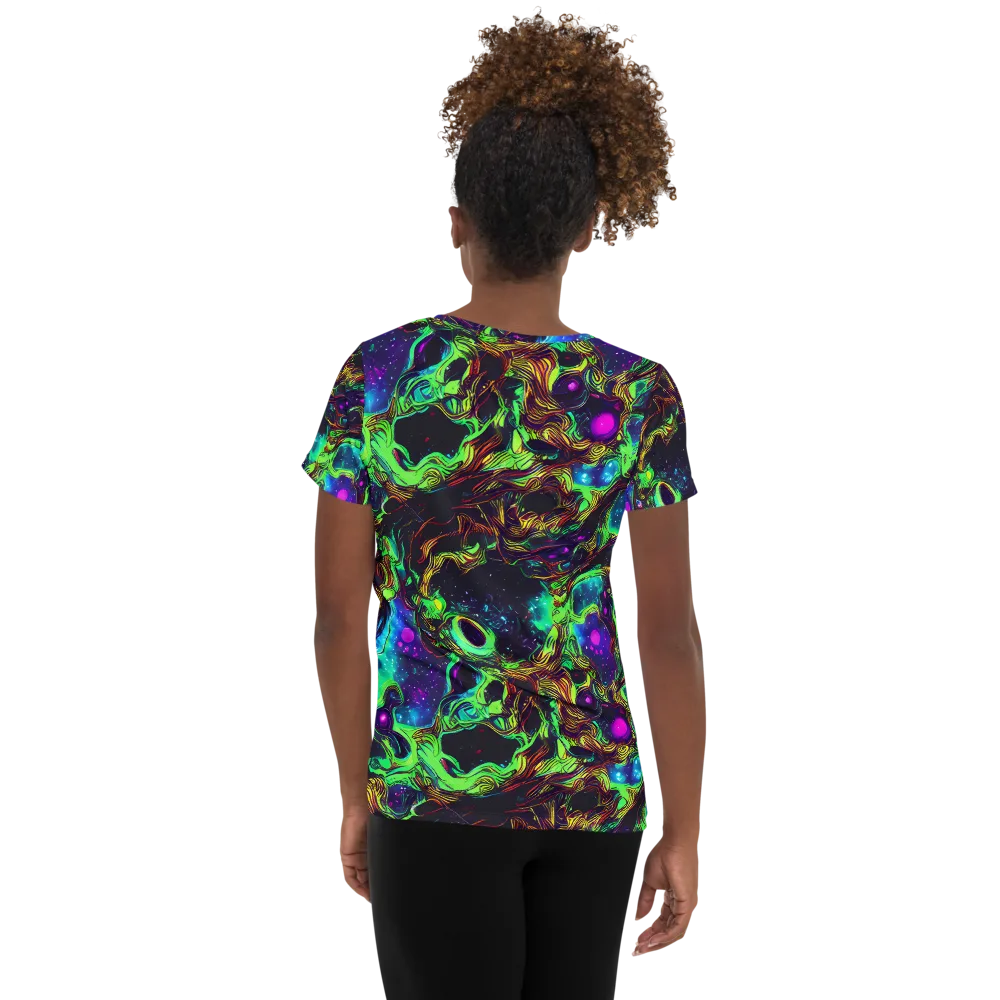 Acid Reef Reverie on Women's Athletic T-Shirt — Back