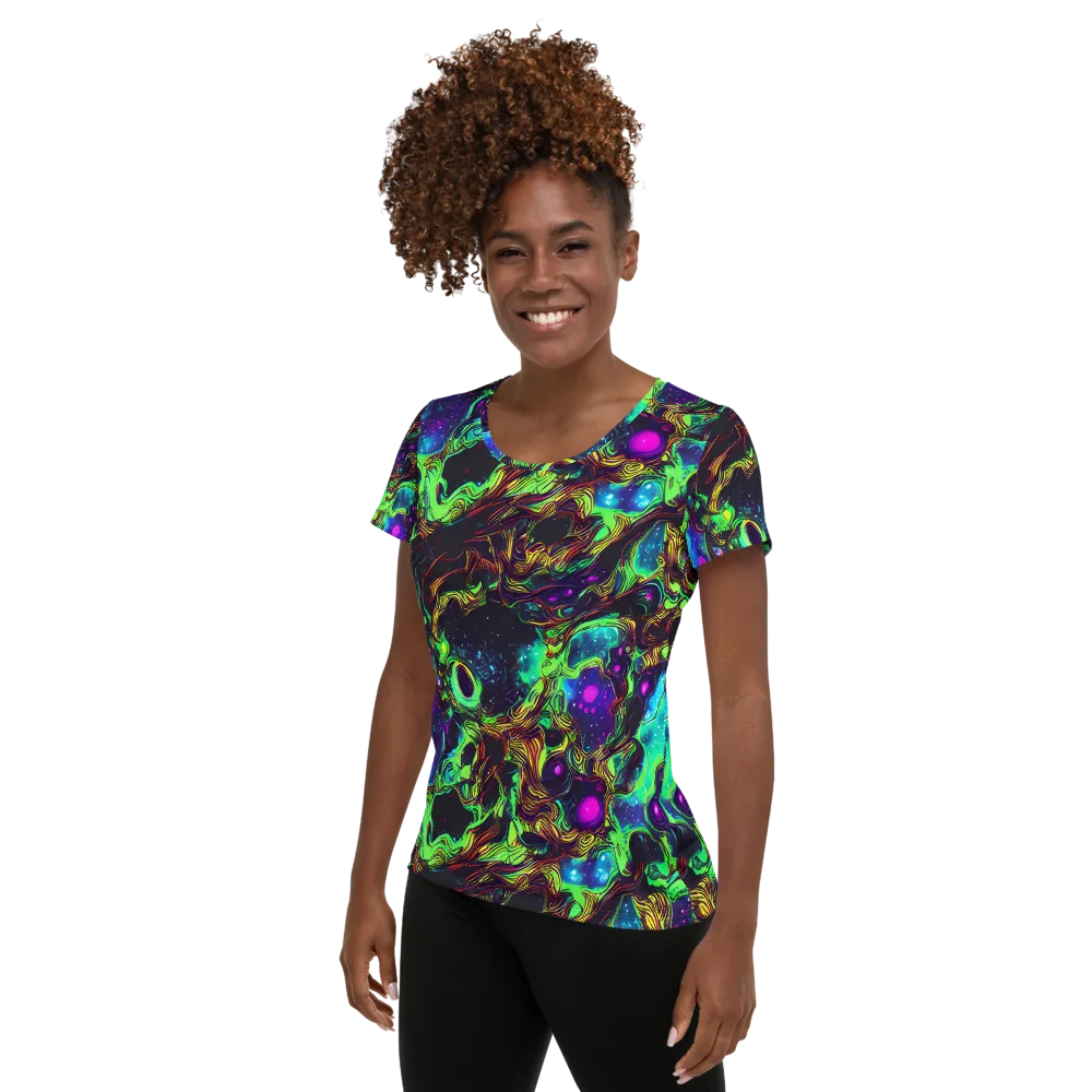 Acid Reef Reverie on Women's Athletic T-Shirt — Left
