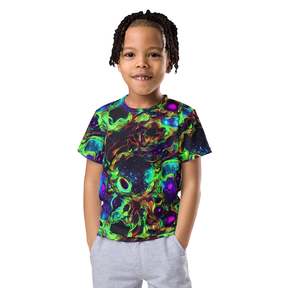 Acid Reef Reverie on Kids Crew Neck T-Shirt — Front