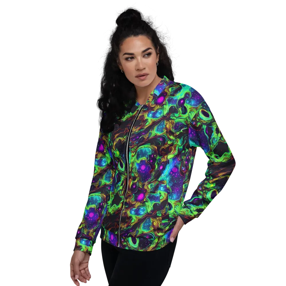 Acid Reef Reverie on Bomber Jacket — Left
