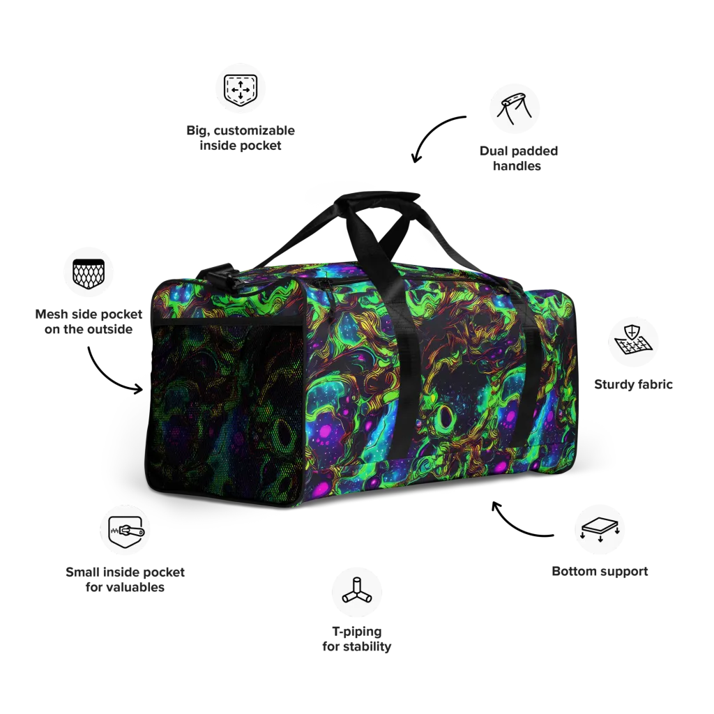 Acid Reef Reverie on Duffle Bag — Right Front