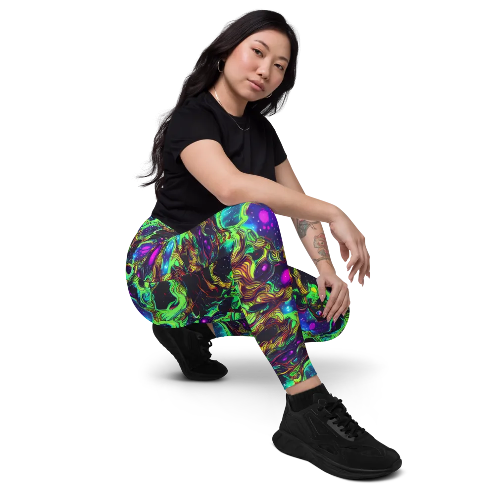 Acid Reef Reverie on Leggings with Pockets — Right Front