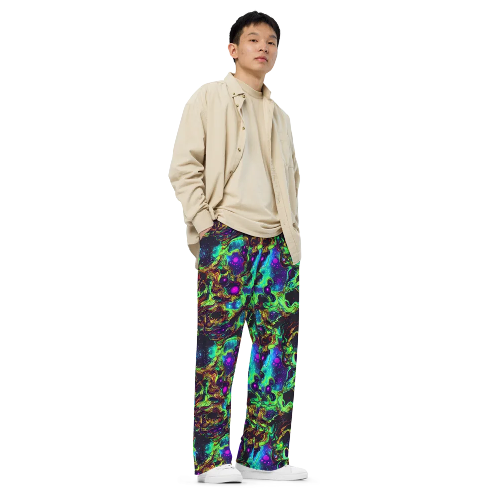 Acid Reef Reverie on Wide-Leg Pants — Right Front