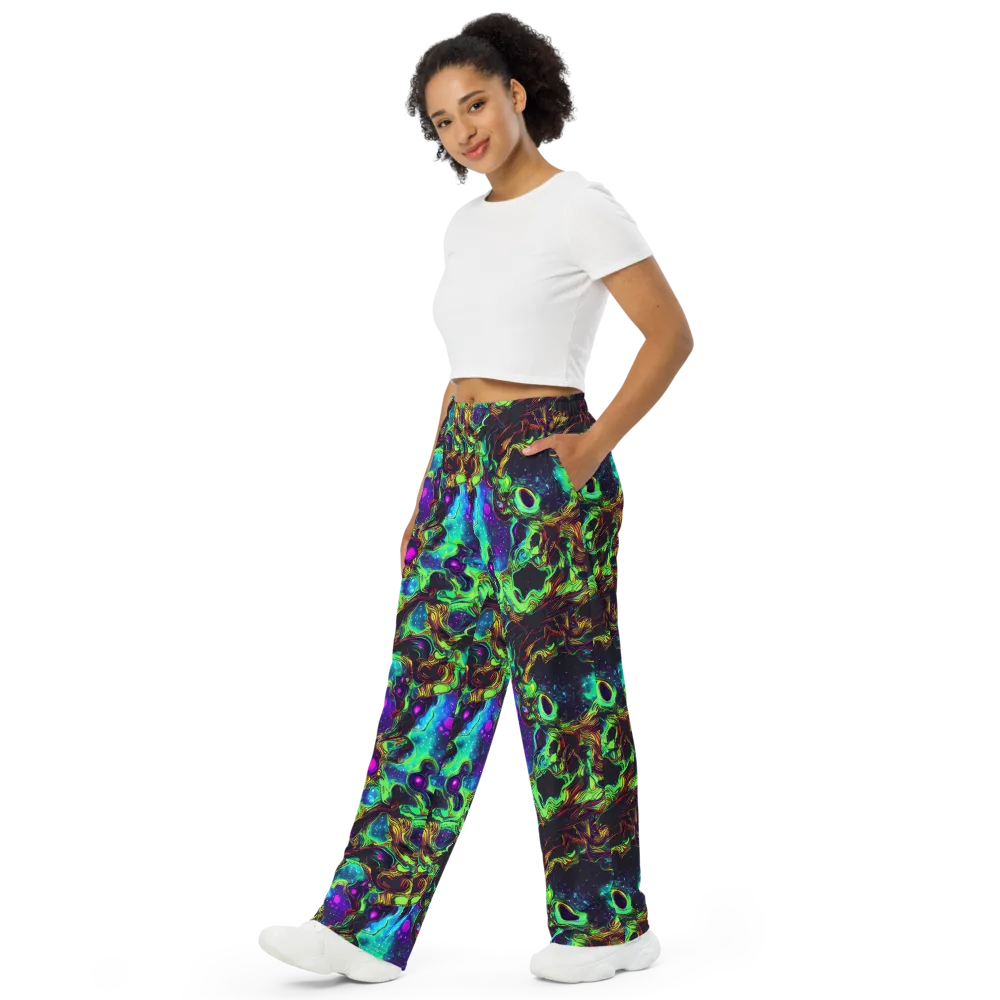 Acid Reef Reverie on Wide-Leg Pants — Left Front