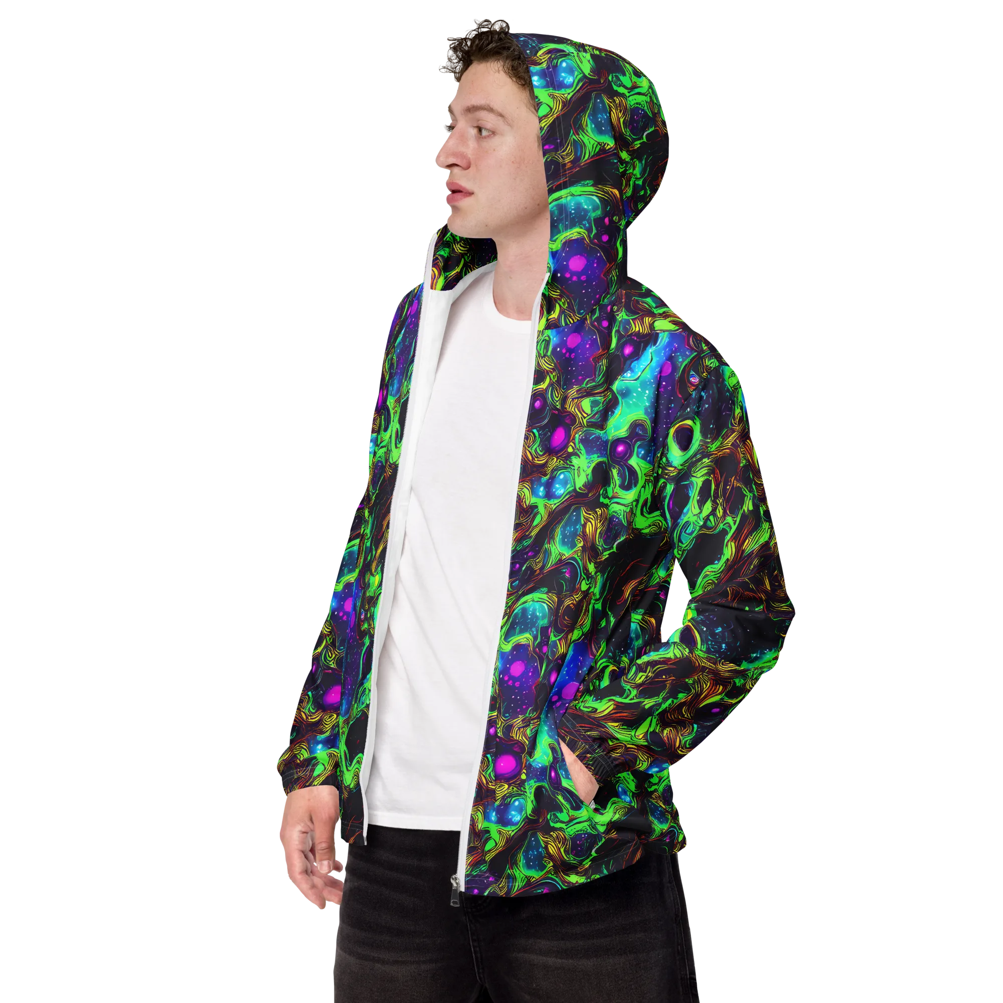 Acid Reef Reverie on Men's Windbreaker — Left Front
