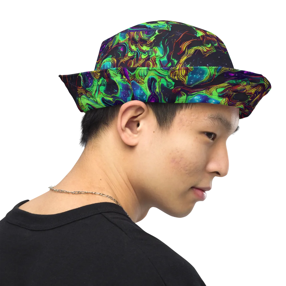 Acid Reef Reverie on Reversible Bucket Hat — Right Outside