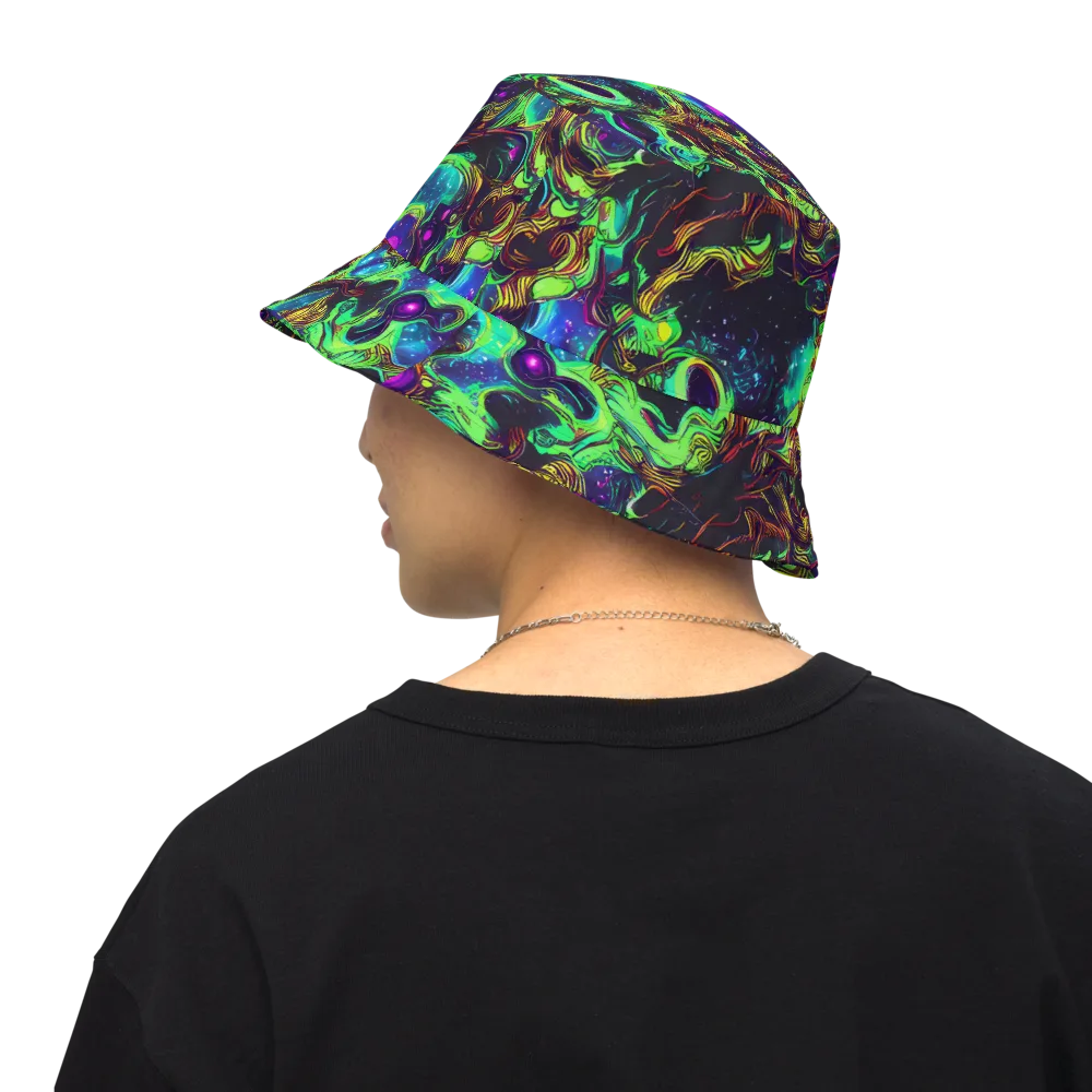 Acid Reef Reverie on Reversible Bucket Hat — Back Inside