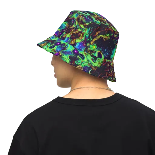 Acid Reef Reverie on a Reversible Bucket Hat