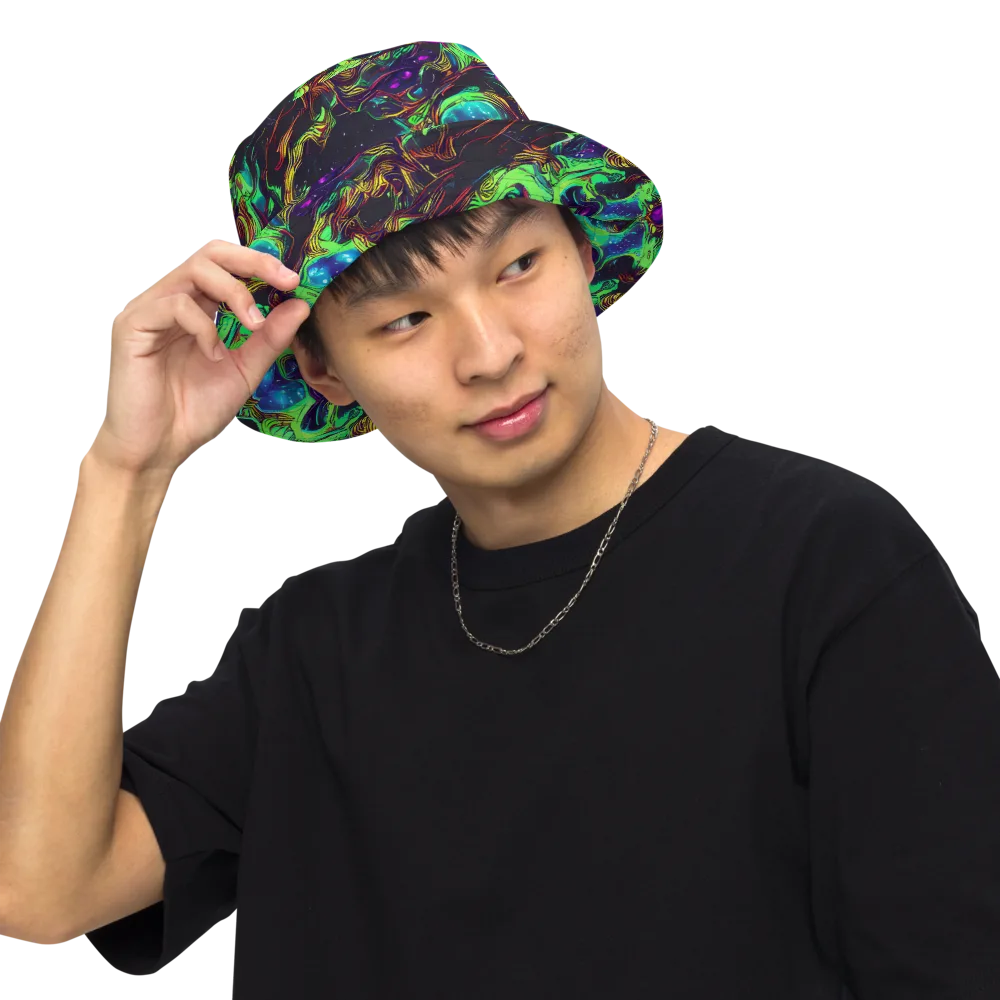 Acid Reef Reverie on Reversible Bucket Hat — Front Inside