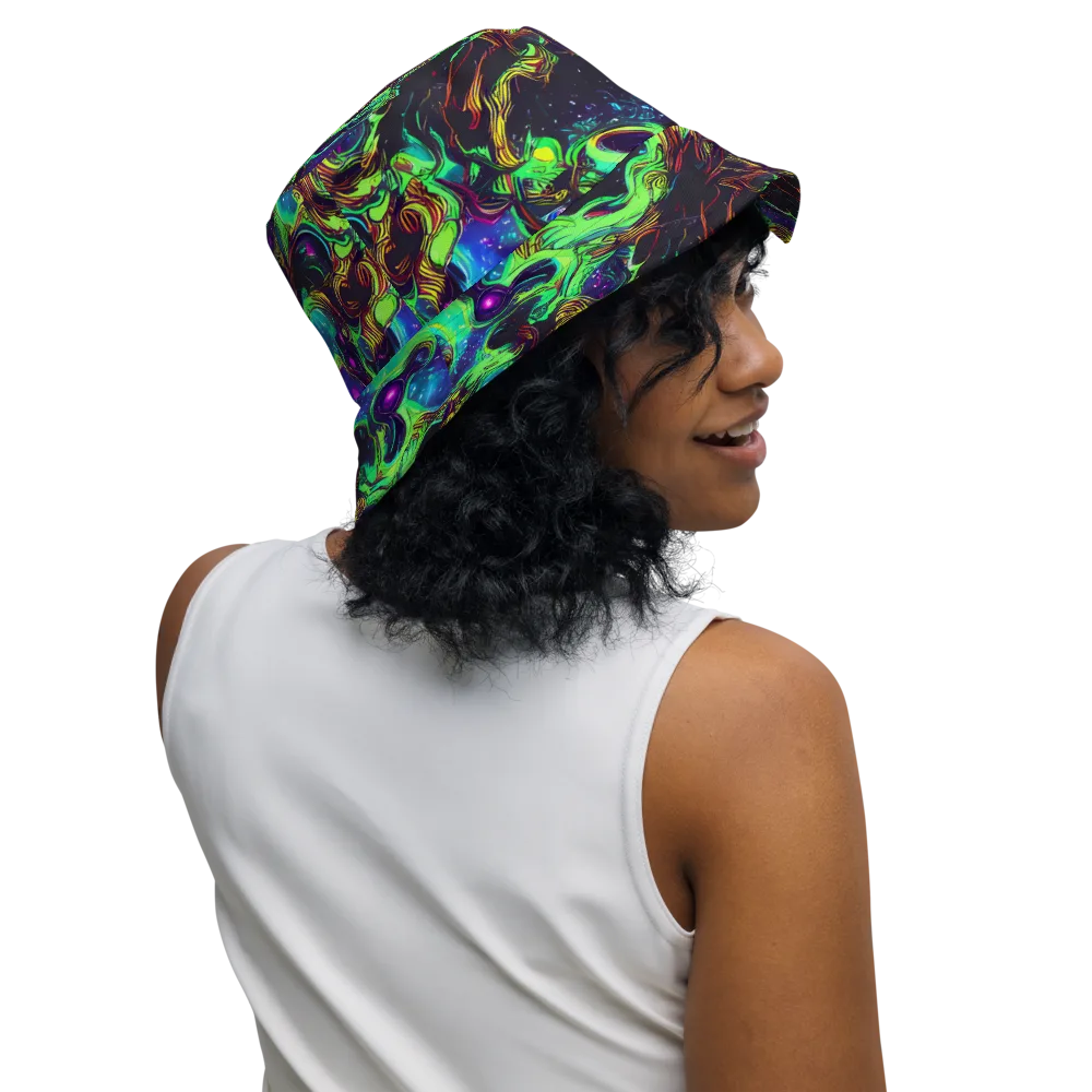 Acid Reef Reverie on Reversible Bucket Hat — Right Outside
