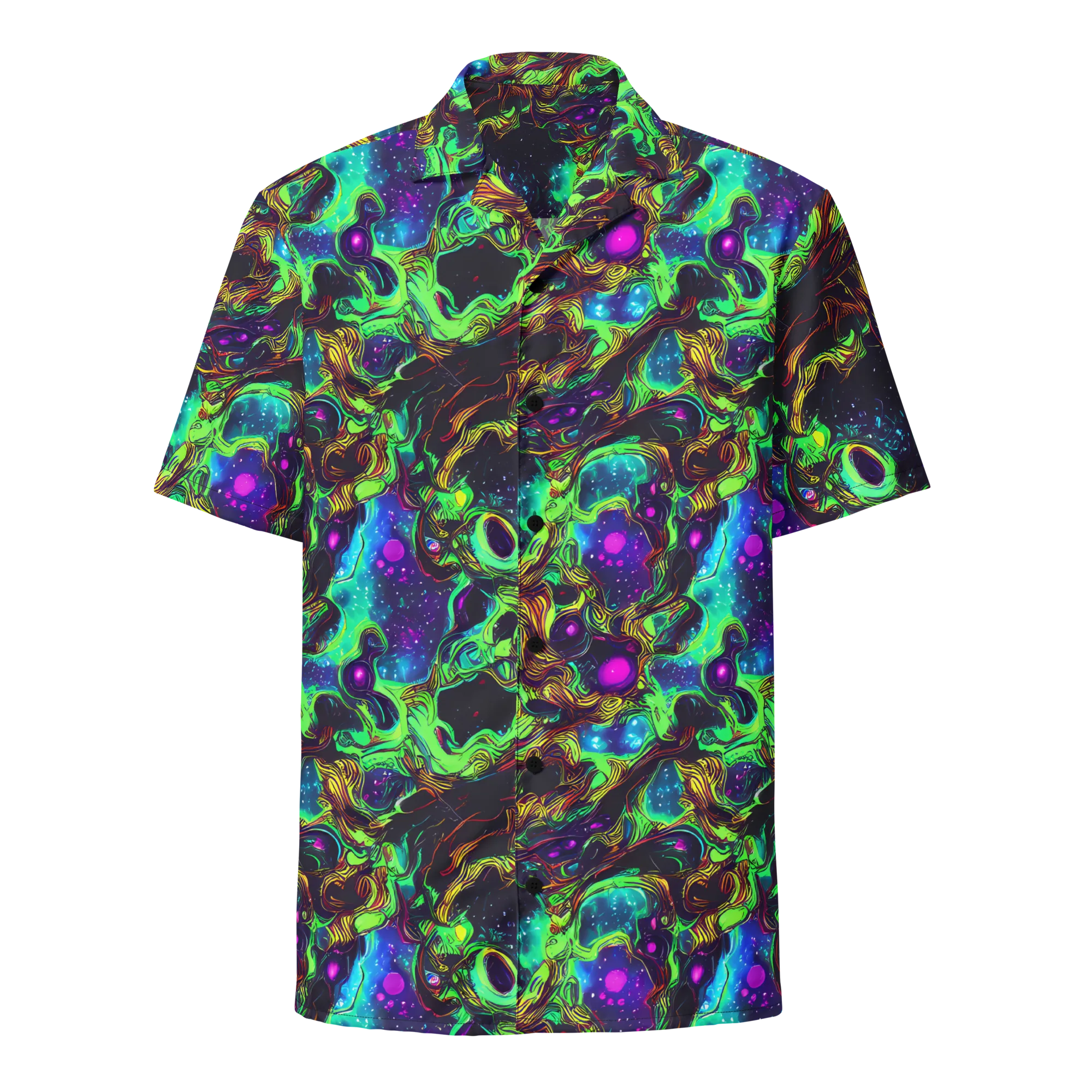 Acid Reef Reverie on Button Shirt — Front