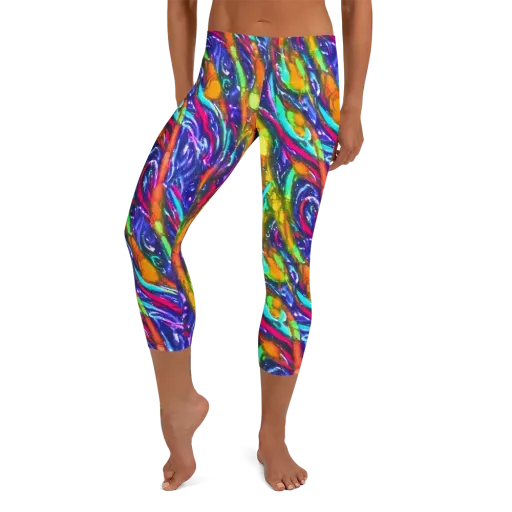 Electric Pour on a Capri Leggings
