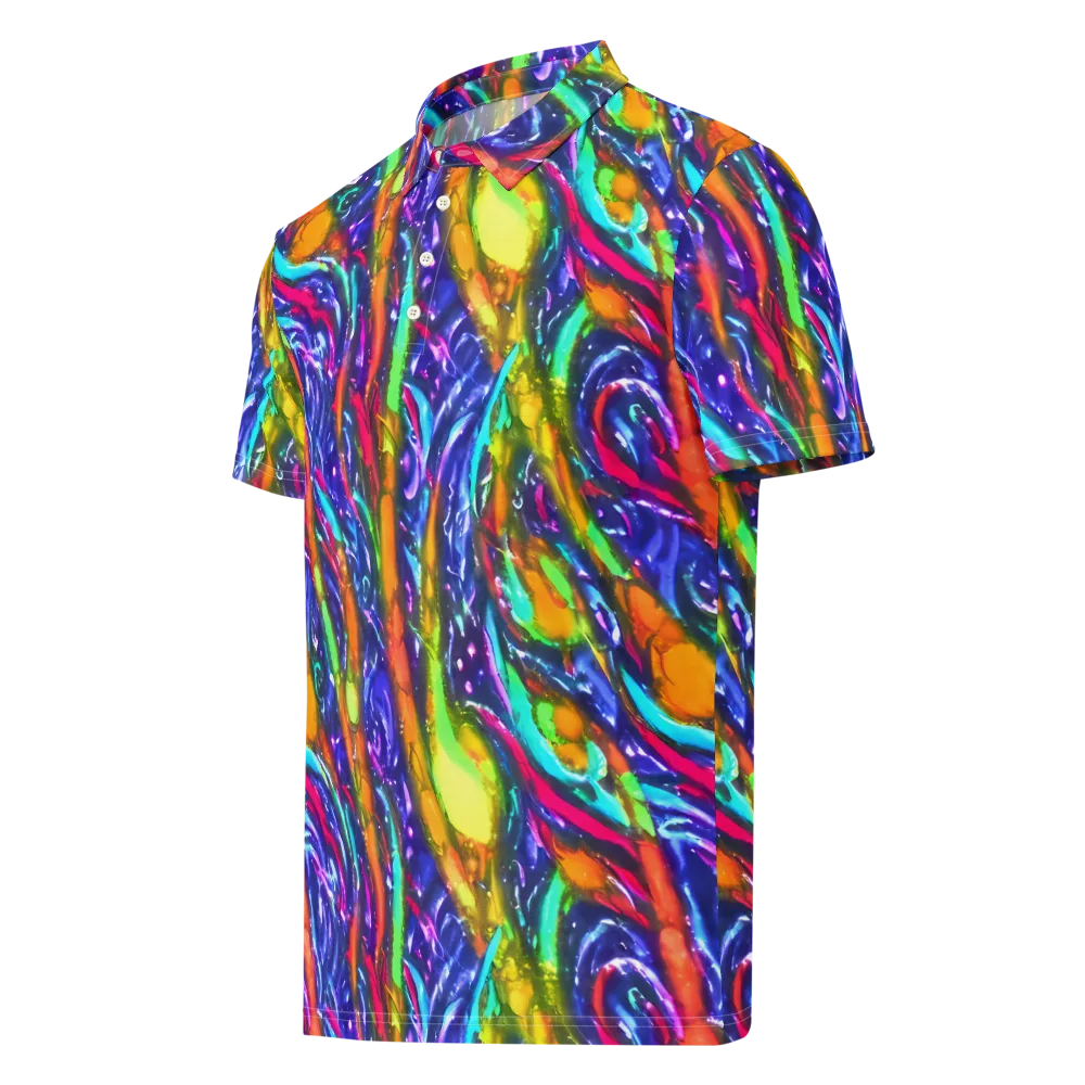 Electric Pour on Men's Slim Fit Polo Shirt — Left Front