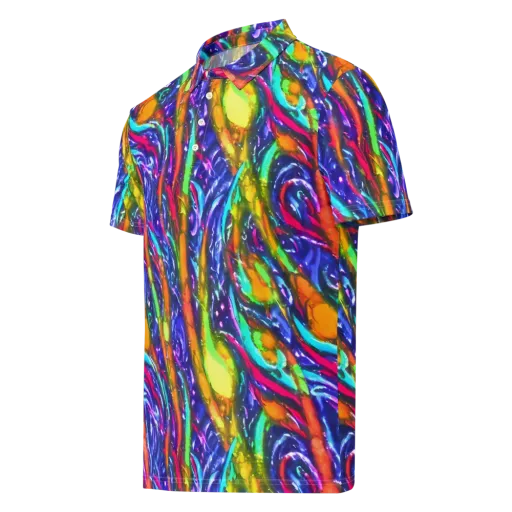 Electric Pour on a Men's Slim Fit Polo Shirt