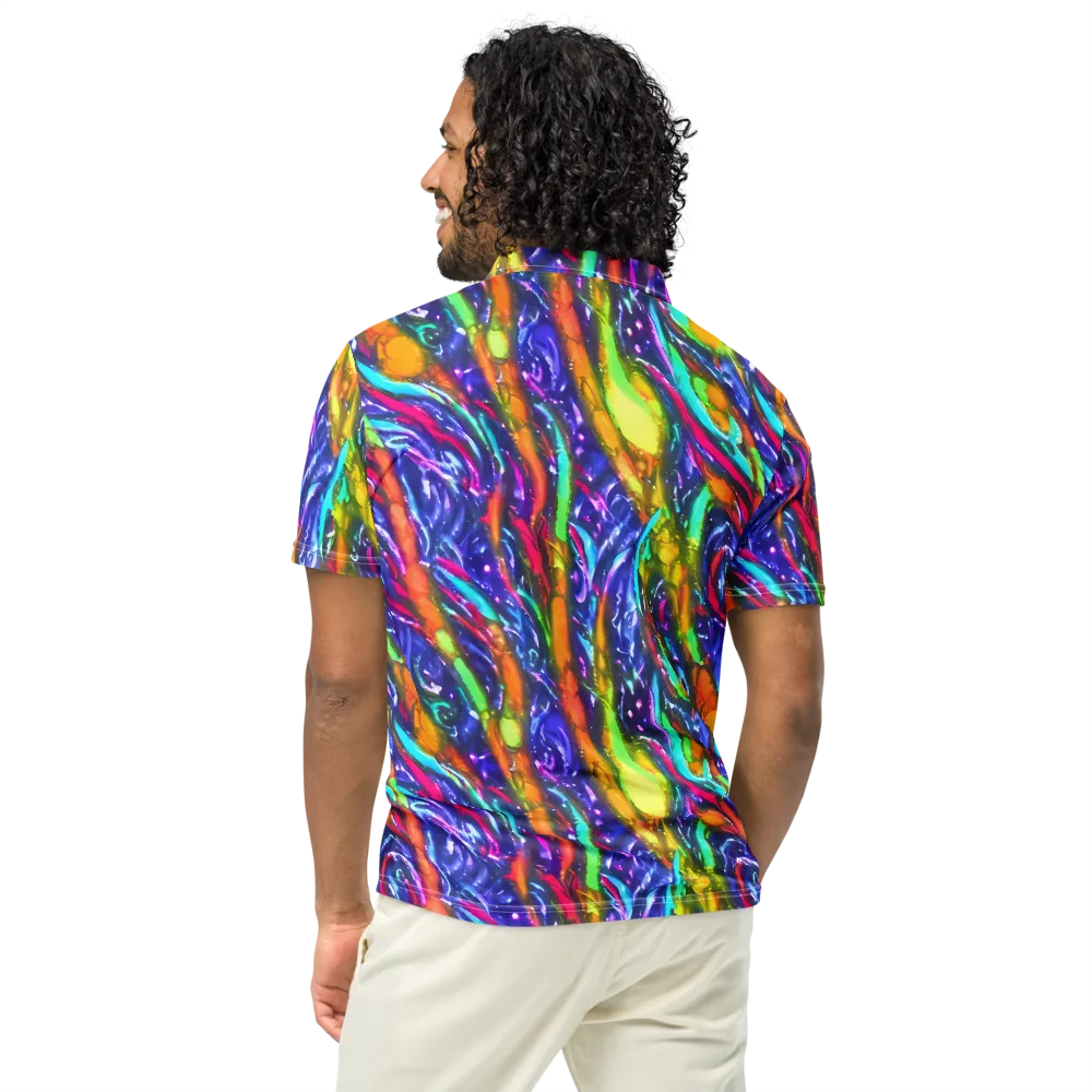 Electric Pour on Men's Slim Fit Polo Shirt — Back
