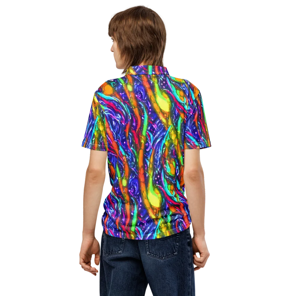 Electric Pour on Men's Slim Fit Polo Shirt — Back