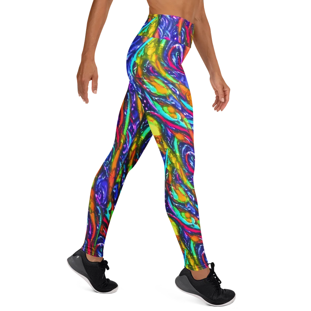 Electric Pour on Yoga Leggings — Right