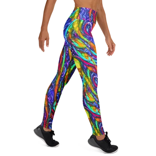 Electric Pour on a Yoga Leggings
