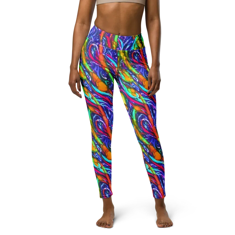 Electric Pour on Yoga Leggings — Front