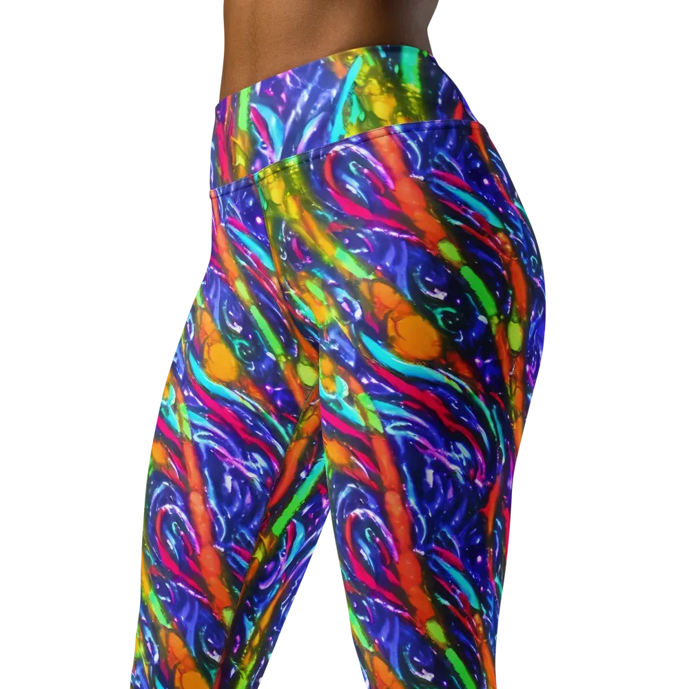 Electric Pour on Yoga Leggings — Left Front