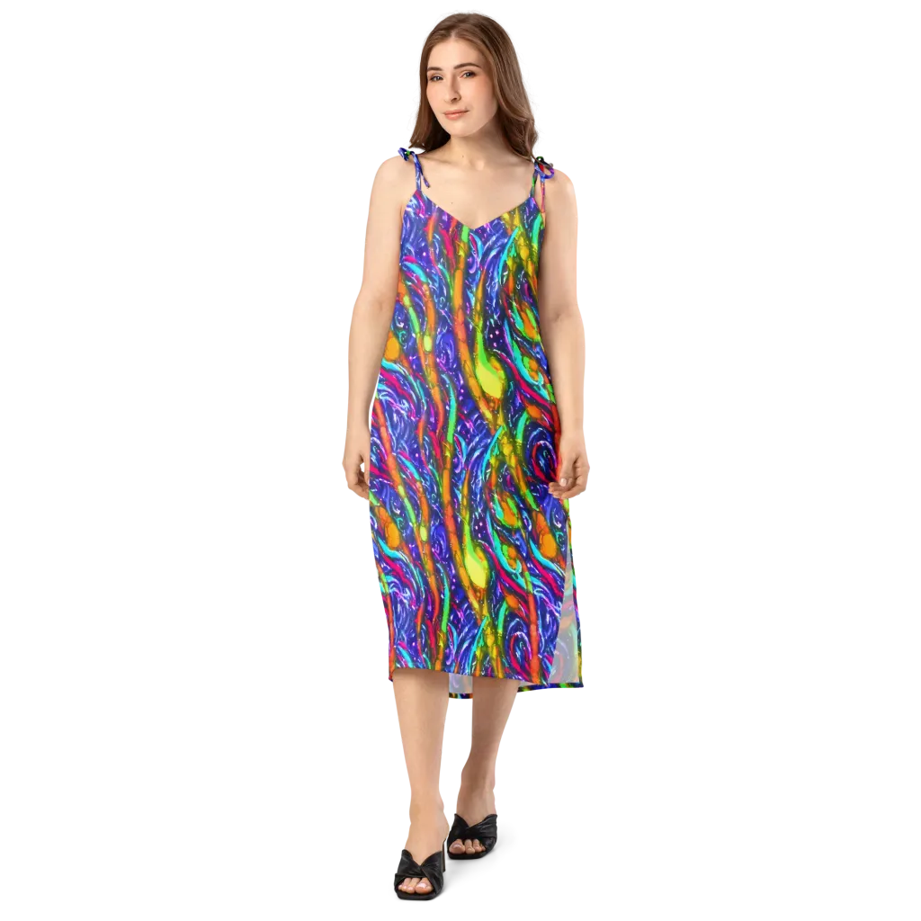Electric Pour on Slip Dress — Front