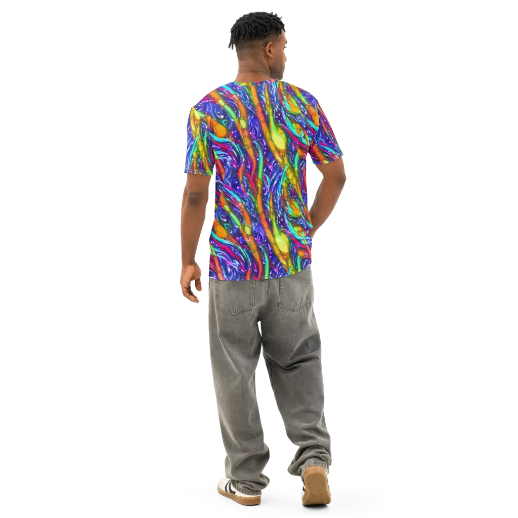 Electric Pour on Men's Cotton Crew Neck T-Shirt — Back