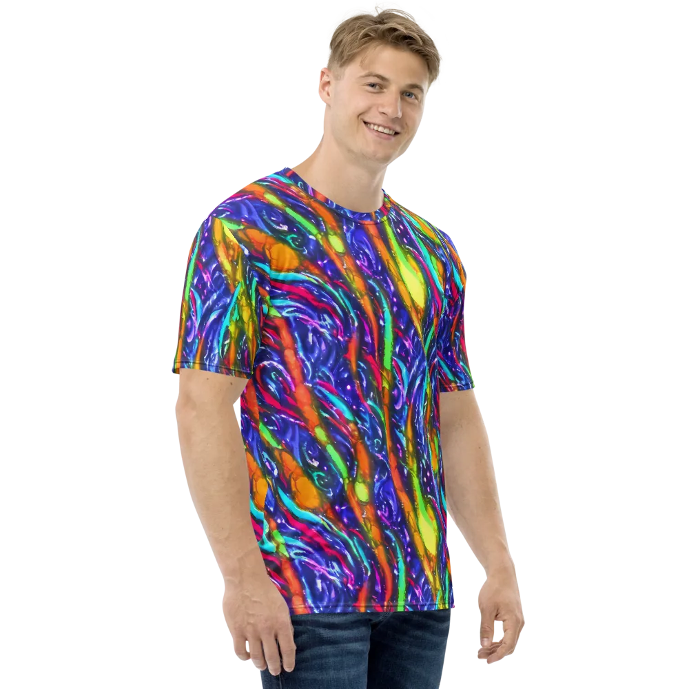Electric Pour on Men's Crew Neck T-Shirt — Right