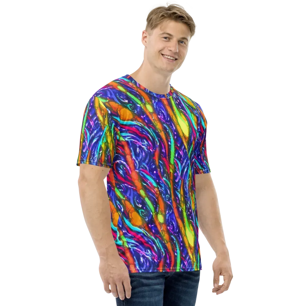 Electric Pour on Men's Crew Neck T-Shirt — Right