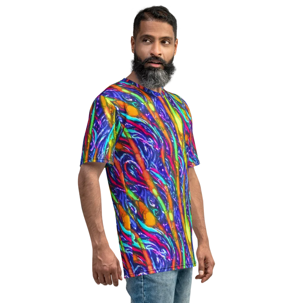 Electric Pour on Men's Crew Neck T-Shirt — Right