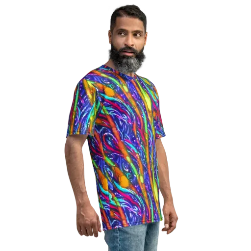 Electric Pour on a Men's Crew Neck T-Shirt