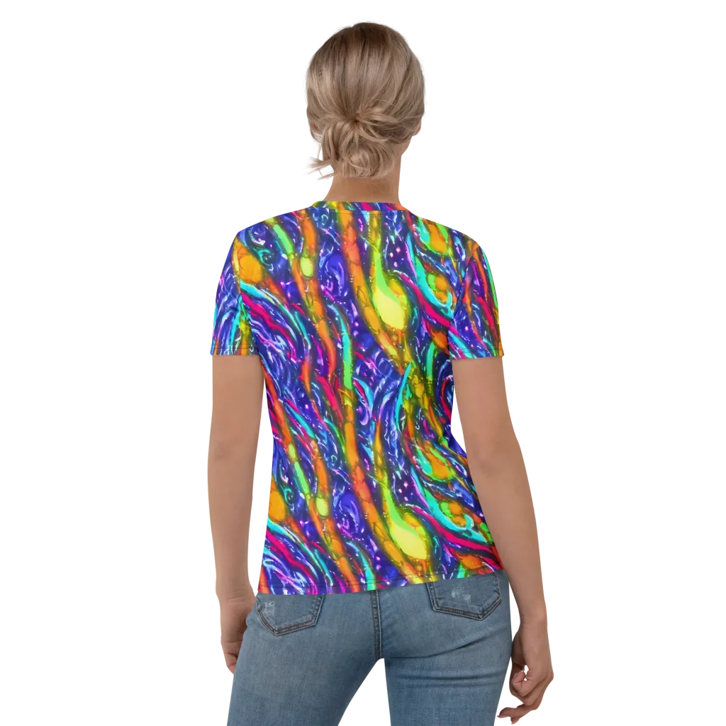 Electric Pour on Women's Crew Neck T-Shirt — Back