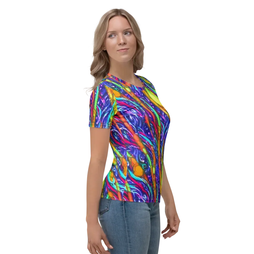 Electric Pour on Women's Crew Neck T-Shirt — Right