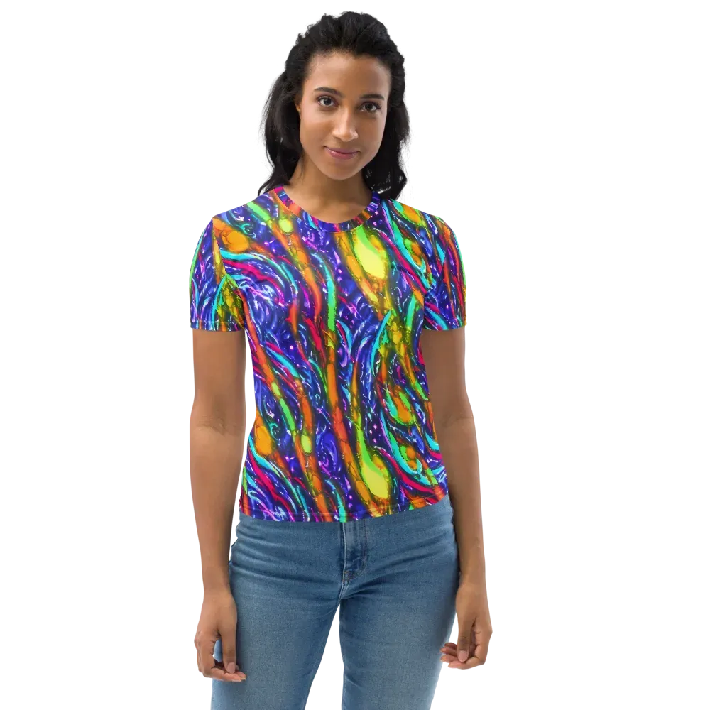 Electric Pour on Women's Crew Neck T-Shirt — Front