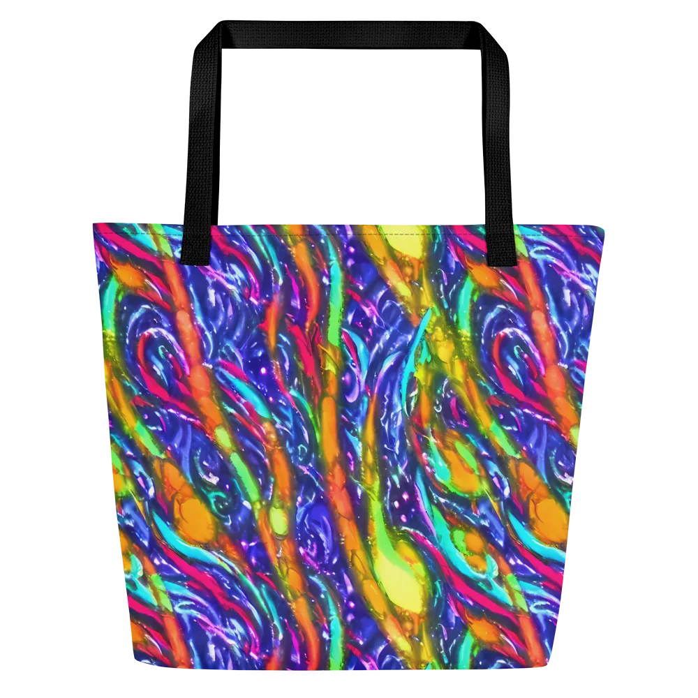 Electric Pour on Large Tote Bag W/ Pocket — Front