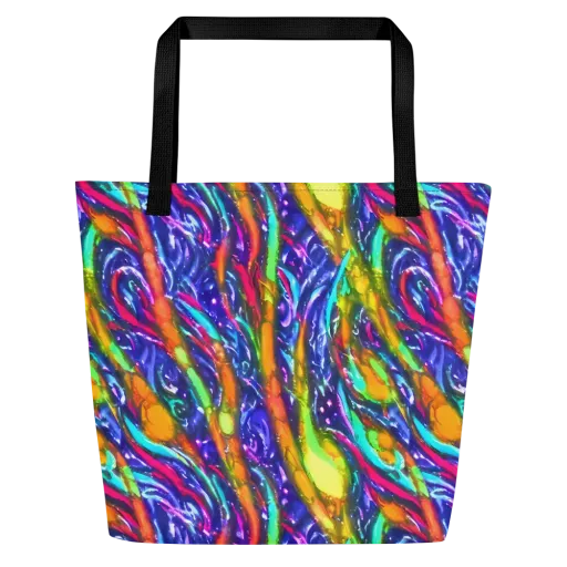 Electric Pour on a Large Tote Bag W/ Pocket