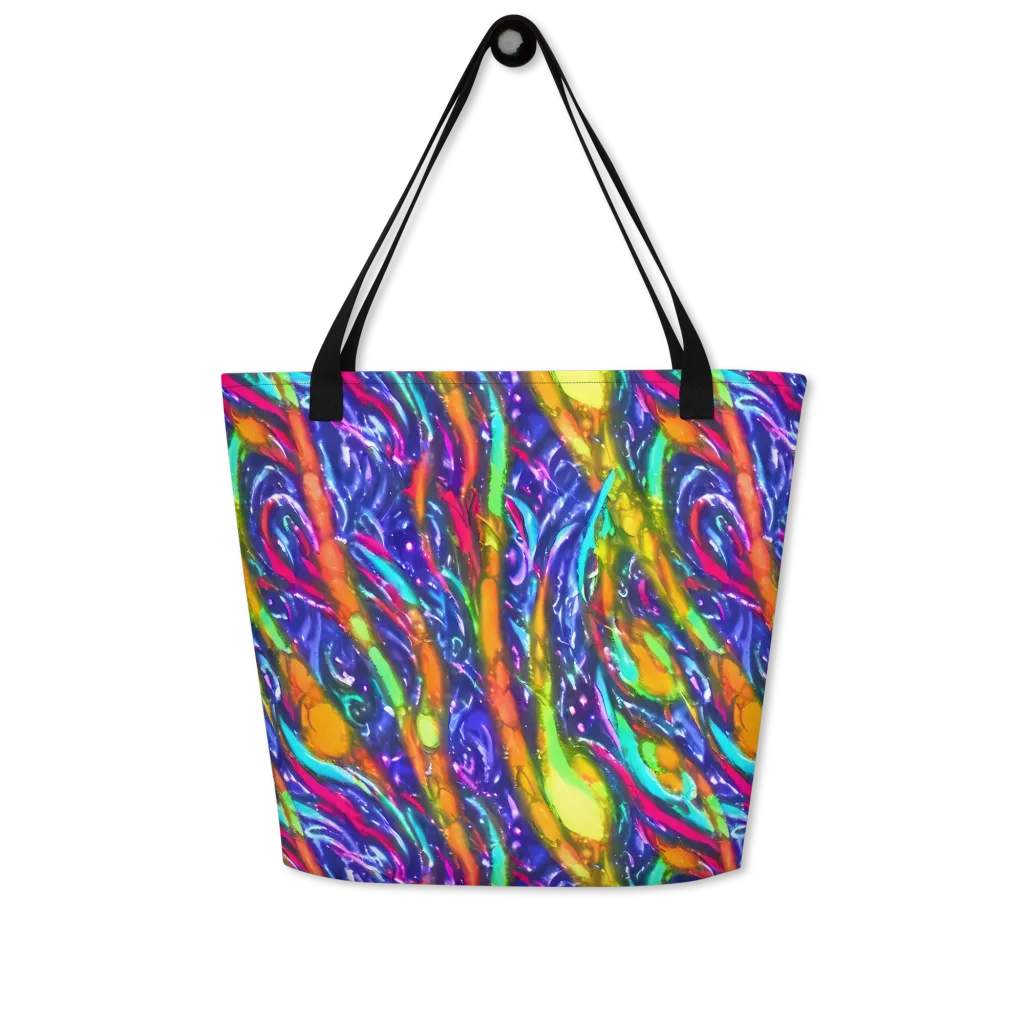 Electric Pour on Large Tote Bag W/ Pocket — Front